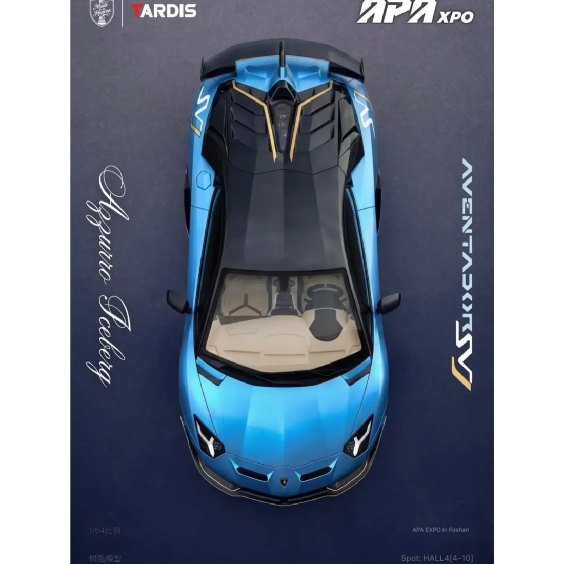 *APAXPO 2026* Lamborghini Aventador SVJ Azzuro Iceberg (Limited to 149units), 1:64 Scale