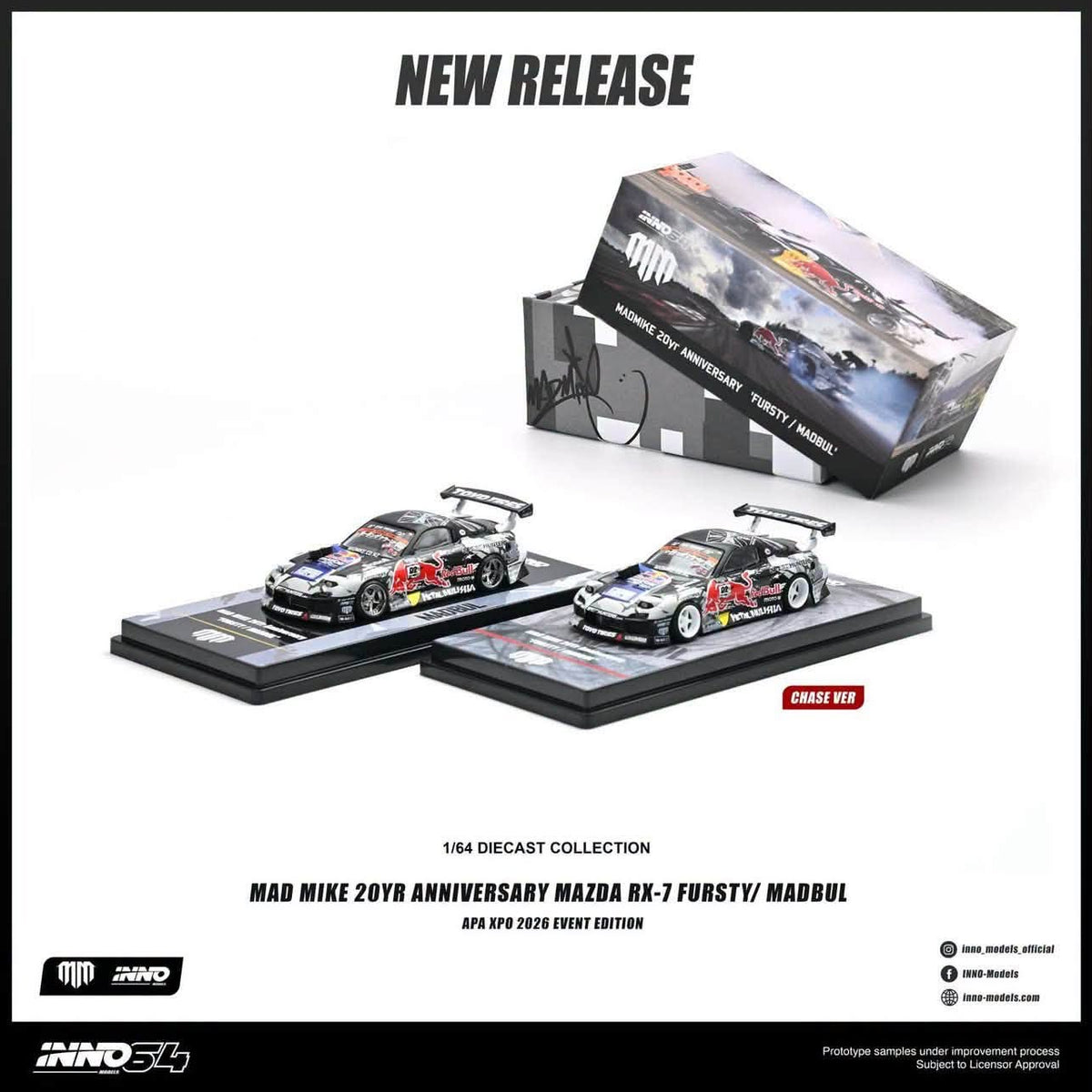 *APAXPO 2026* MADMIKE 20 YEAR MAZDA RX-7 ANNIVERSARY 'FURSTY / MADBUL', 1:64 Scale