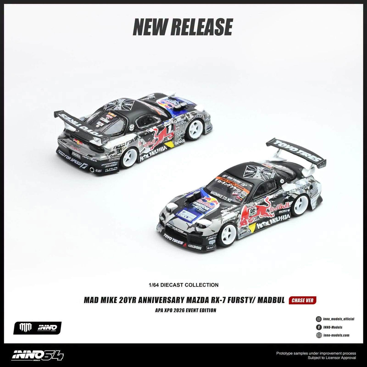 *APAXPO 2026* MADMIKE 20 YEAR MAZDA RX-7 ANNIVERSARY 'FURSTY / MADBUL', 1:64 Scale
