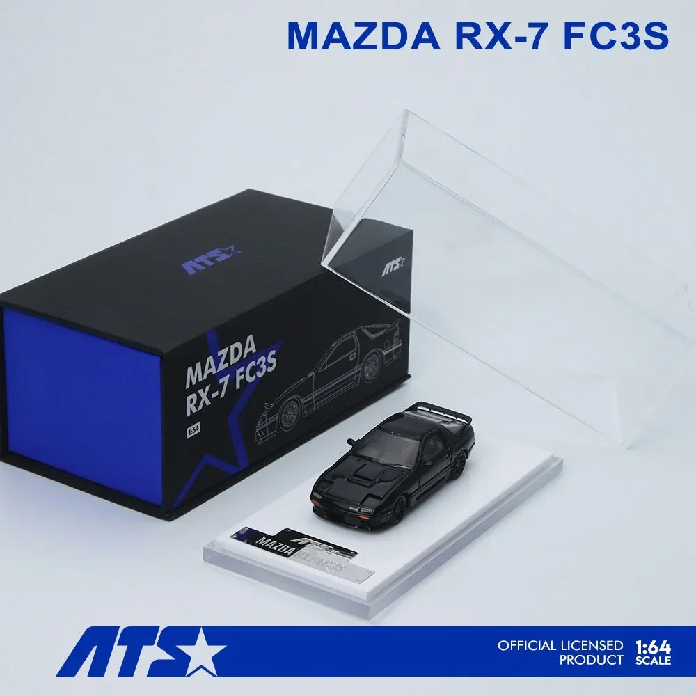 Premium scale diecast model car – *PRE-ORDER* MAZDA RX-7 FC3S, 1:64 Scale (Black) Collectible