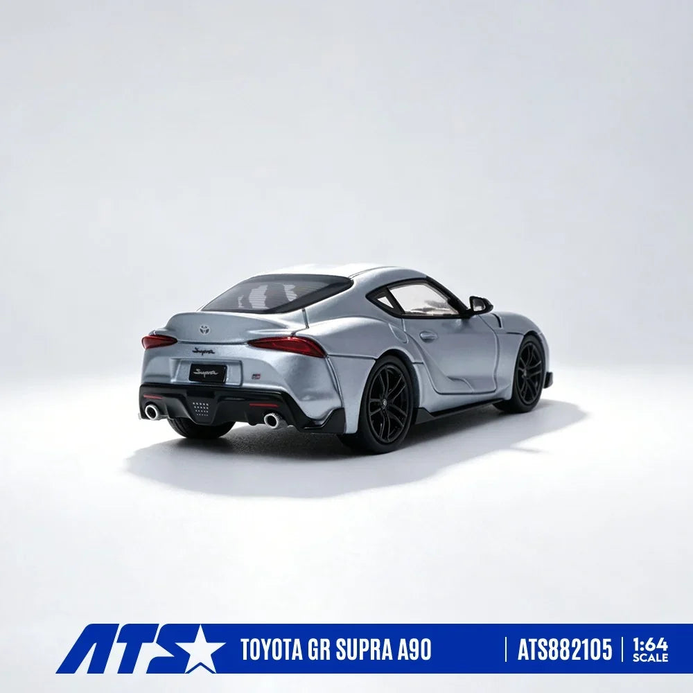 Premium scale diecast model car – *PRE-ORDER* Toyota GR SUPRA A90 - Matte, 1:64 Scale (Silver Blue) Collectible