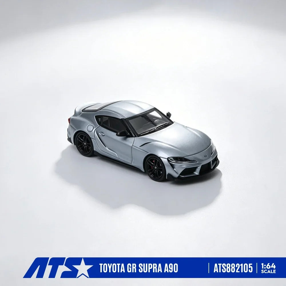 Premium scale diecast model car – *PRE-ORDER* Toyota GR SUPRA A90 - Matte, 1:64 Scale (Silver Blue) Collectible
