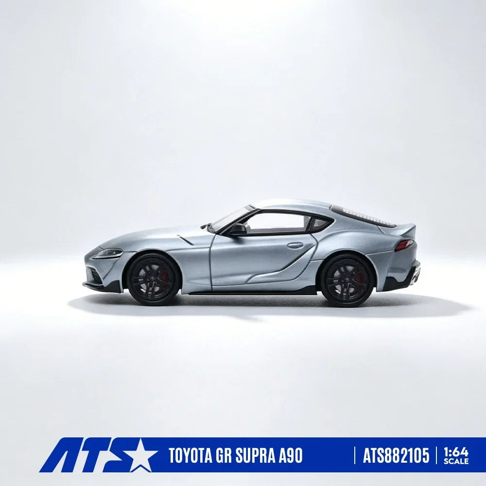 Premium scale diecast model car – *PRE-ORDER* Toyota GR SUPRA A90 - Matte, 1:64 Scale (Silver Blue) Collectible