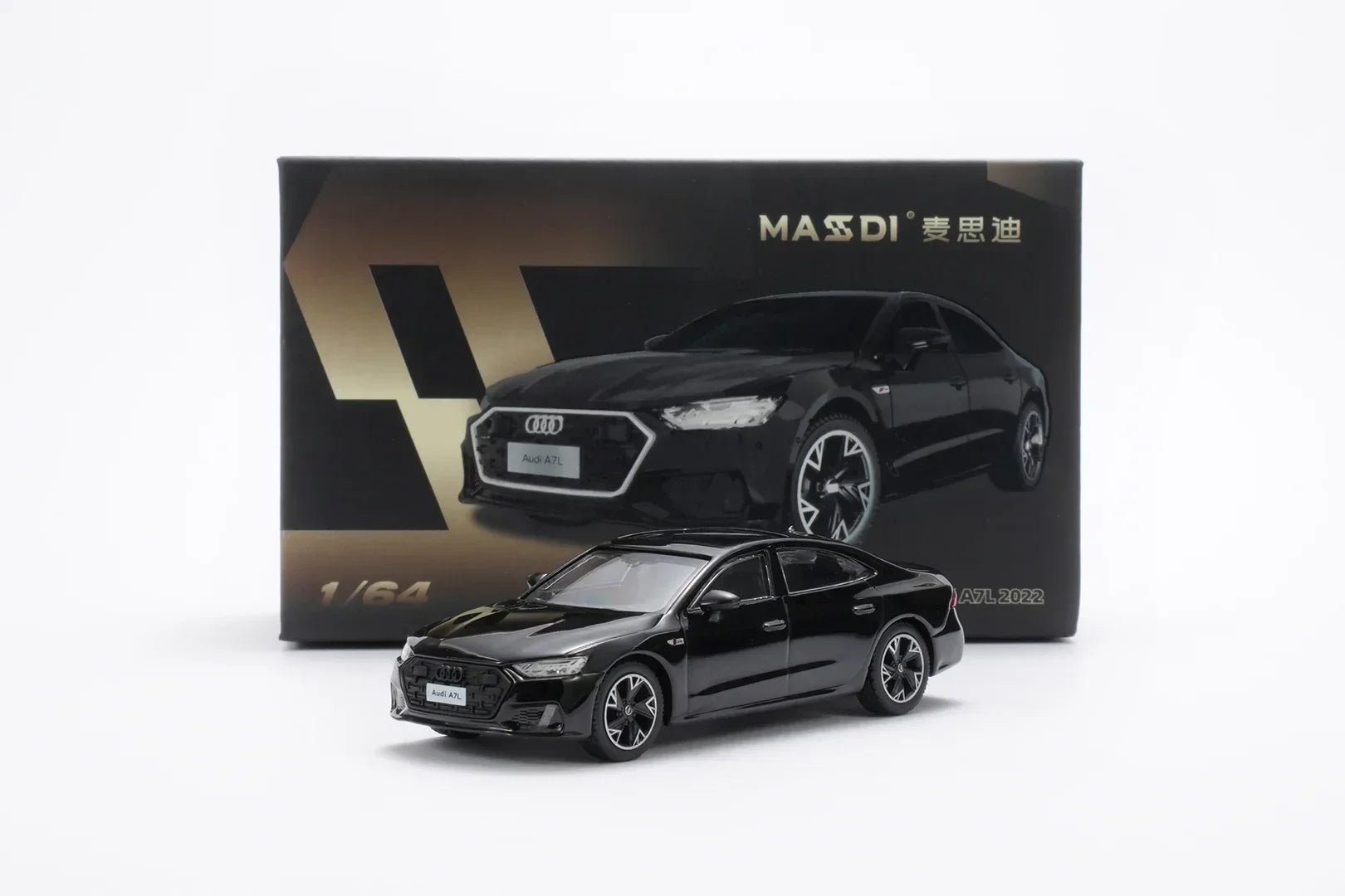 Premium scale diecast model car – AUDI A7L 2022, 1:64 Scale (Black) Collectible