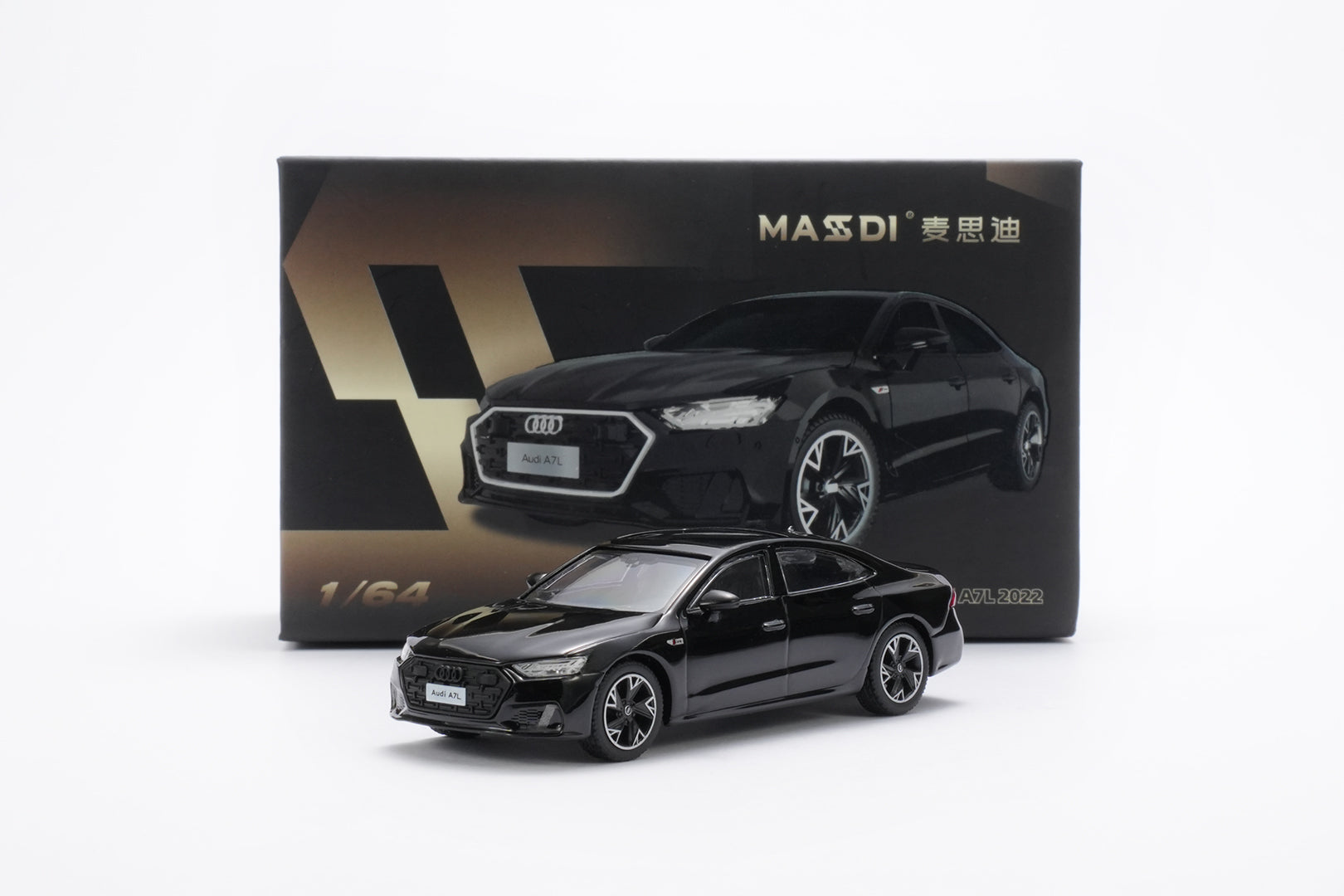 Premium scale diecast model car – AUDI A7L 2022, 1:64 Scale (Black) Collectible