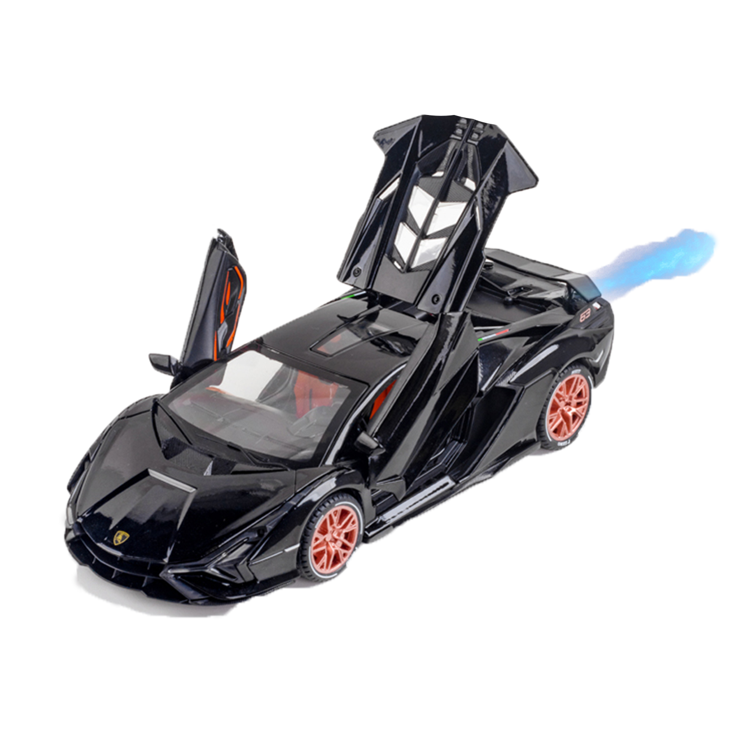 Lamborghini Lightning - Light, Sound with Openable Doors, 1:24 Scale (Black)
