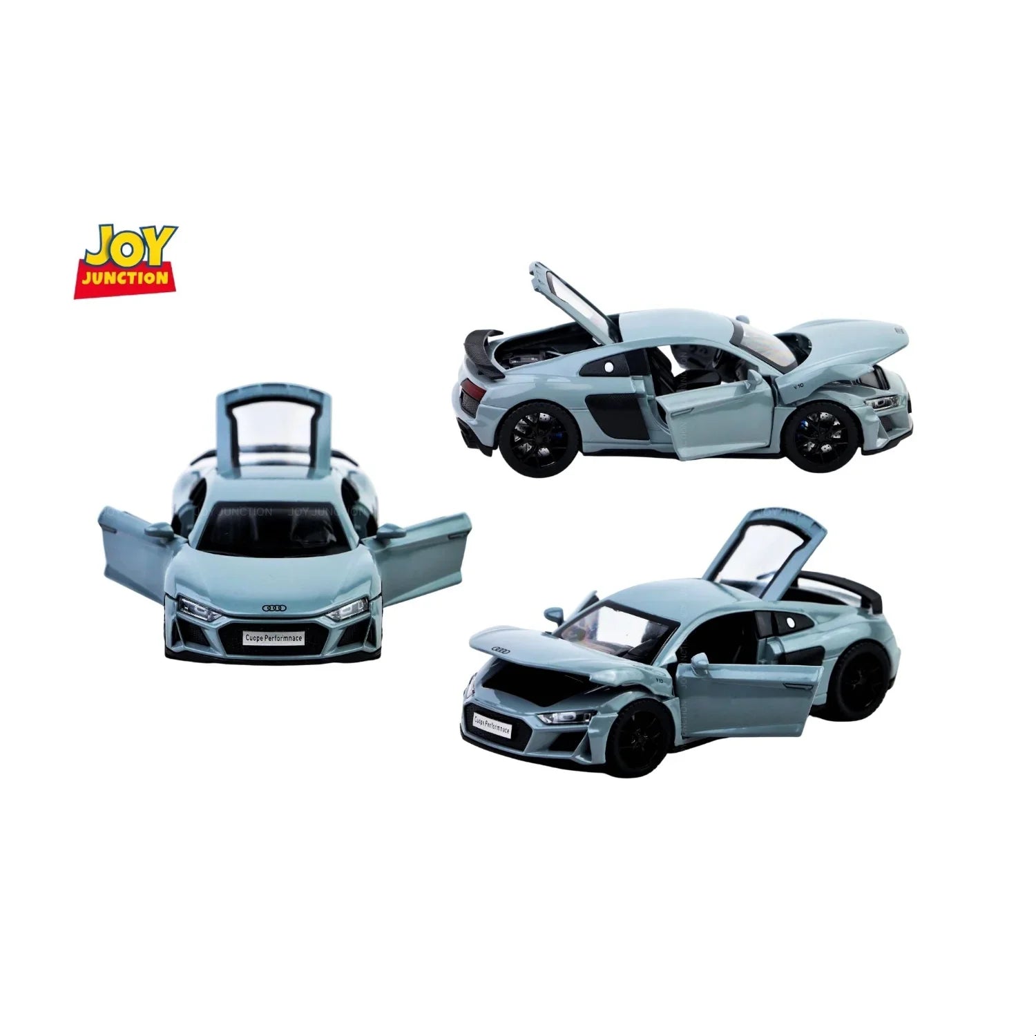 Premium scale diecast model car – Audi R8 Pullback Toy Car - Light, Sound with Openable Doors, 1:32 Scale (Blue) Collectible