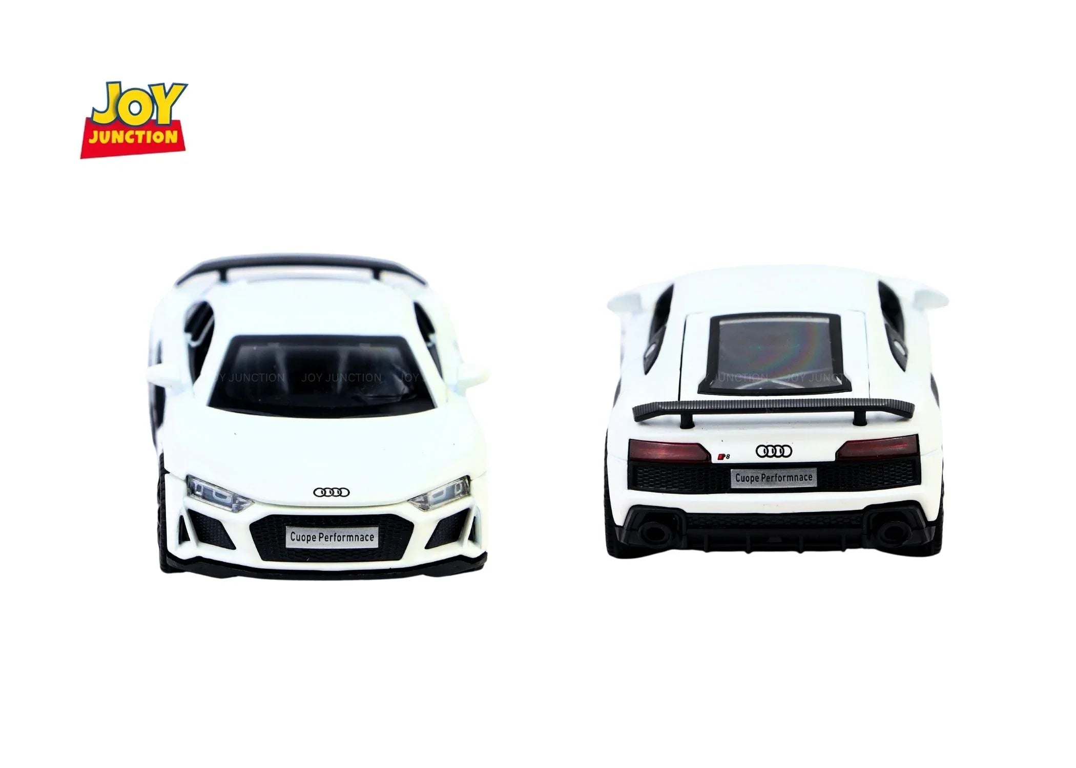 Premium scale diecast model car – Audi R8 Pullback Toy Car - Light, Sound with Openable Doors, 1:32 Scale (White) Collectible