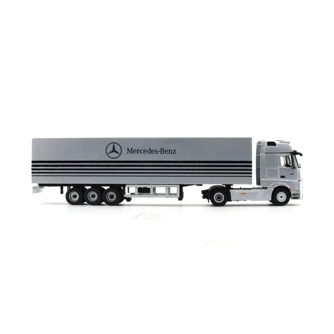 Premium scale diecast model car – Mercedes-Benz Container Truck Classic Edition, 1:64 Scale (Silver) Collectible