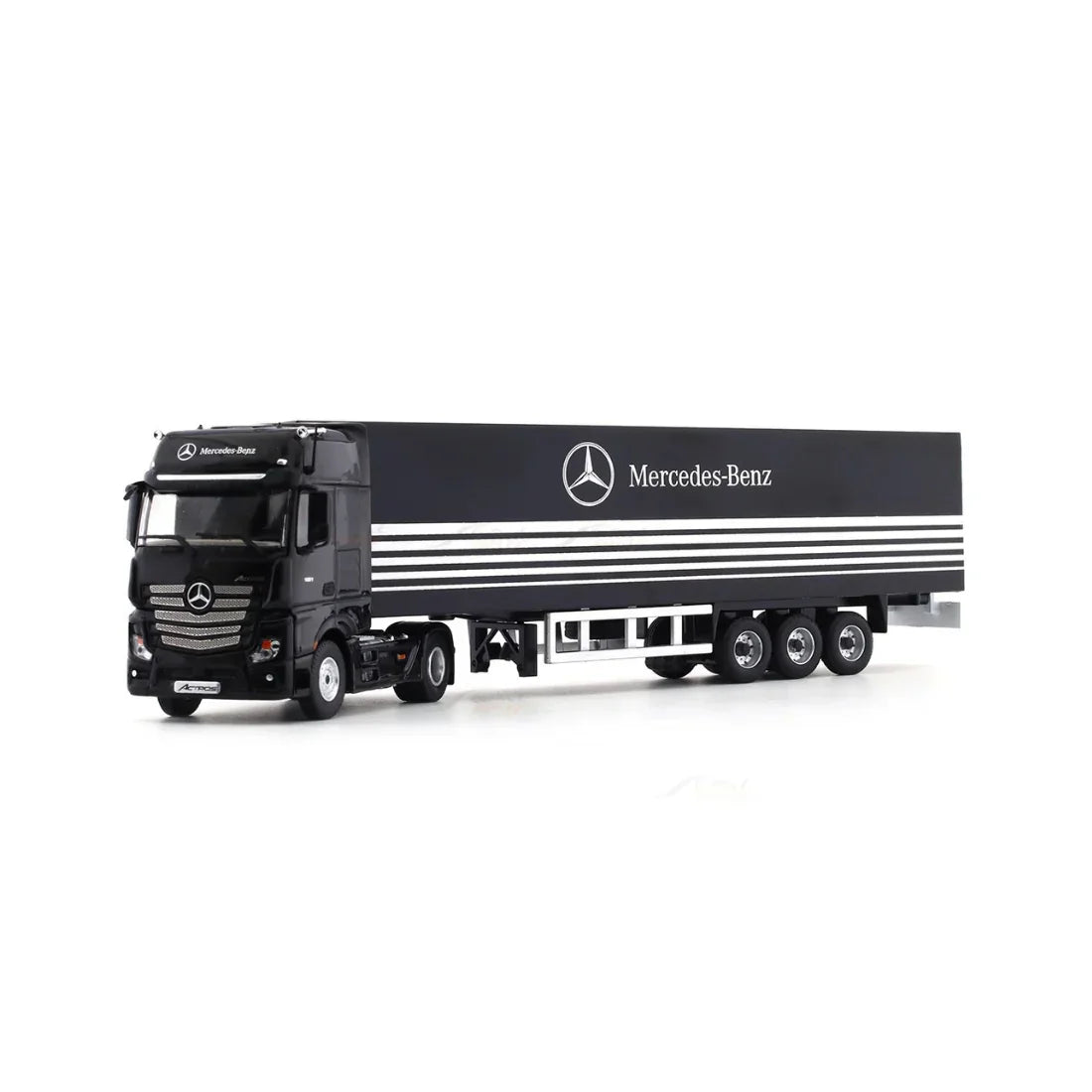 Premium scale diecast model car – Mercedes-Benz Container Truck Classic Edition, 1:64 Scale (Black) Collectible