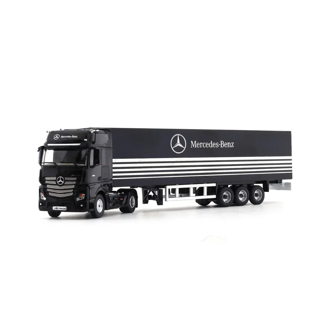 Premium scale diecast model car – Mercedes-Benz Container Truck Classic Edition, 1:64 Scale (Black) Collectible
