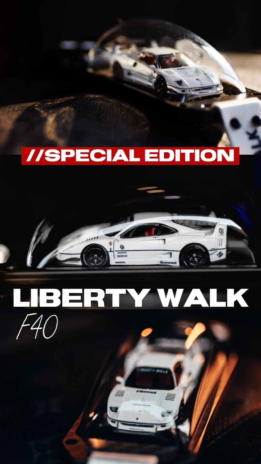 Premium scale diecast model car – *HEC 2026* Liberty Walk F40 D/STANS (White) Chance of Chase Car, 1:64 Scale Collectible