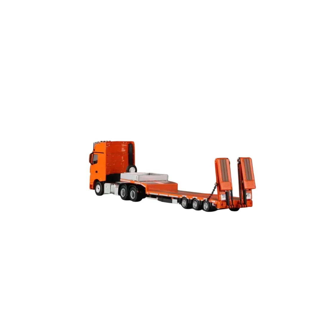 Premium scale diecast model car – *PRE-ORDER* Mercedes-Benz - Flatbed Transport Trailer, 1:64 Scale (Orange) Collectible