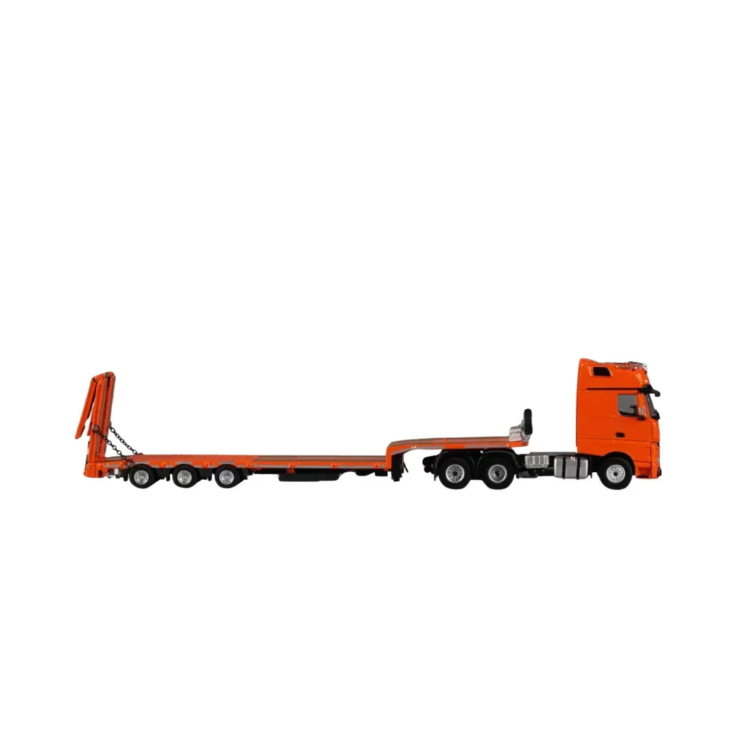 Premium scale diecast model car – *PRE-ORDER* Mercedes-Benz - Flatbed Transport Trailer, 1:64 Scale (Orange) Collectible