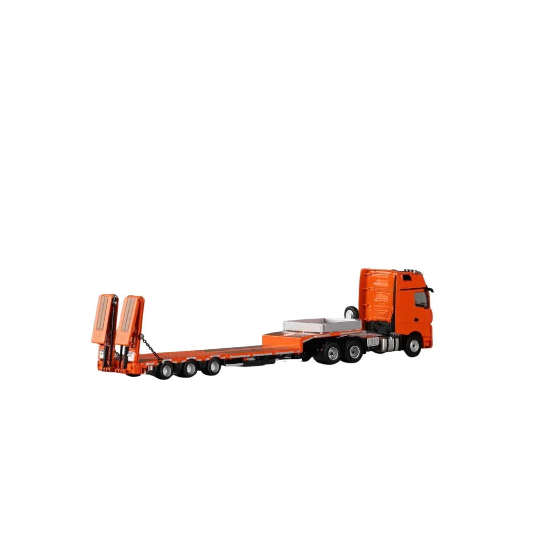 Premium scale diecast model car – *PRE-ORDER* Mercedes-Benz - Flatbed Transport Trailer, 1:64 Scale (Orange) Collectible