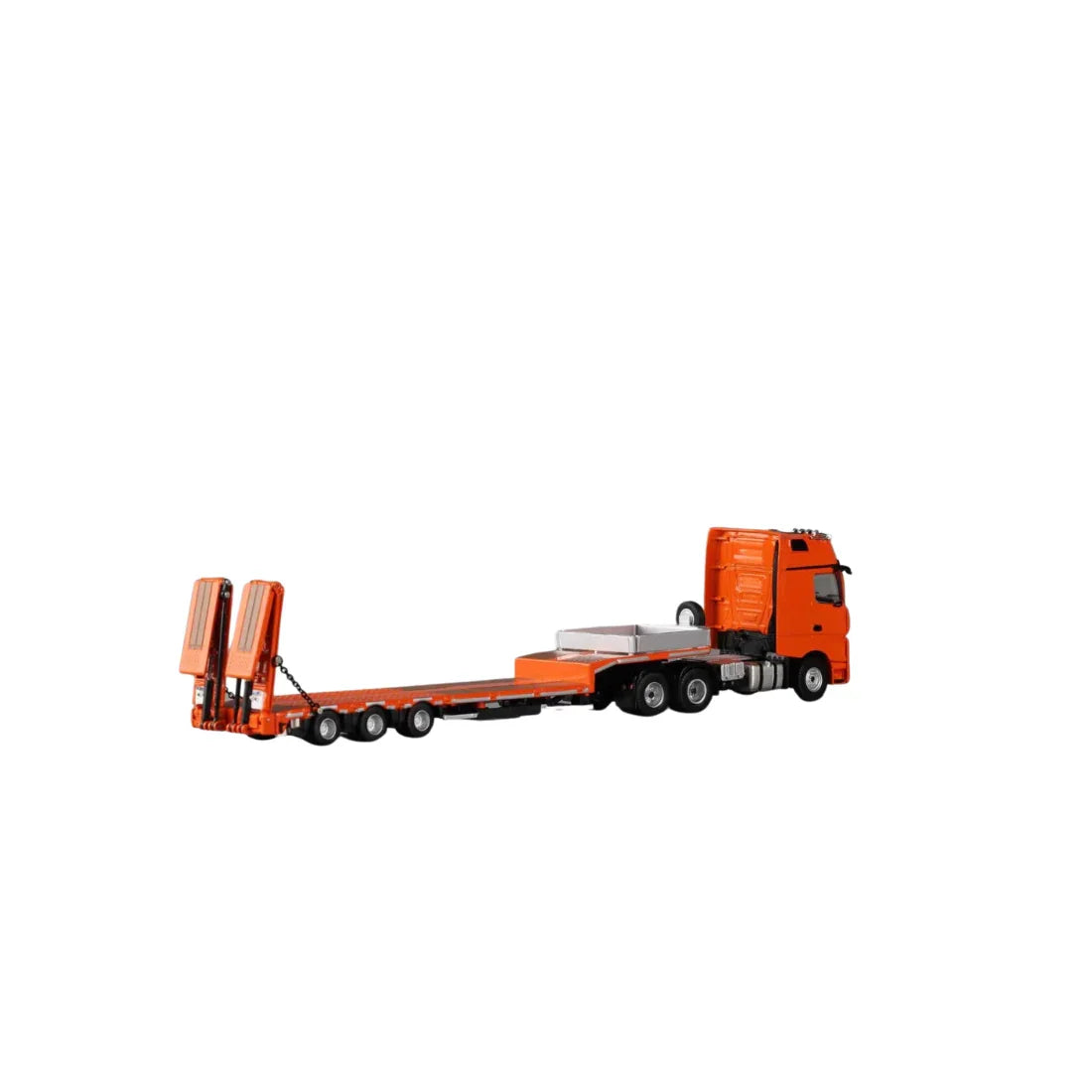 Premium scale diecast model car – *PRE-ORDER* Mercedes-Benz - Flatbed Transport Trailer, 1:64 Scale (Orange) Collectible