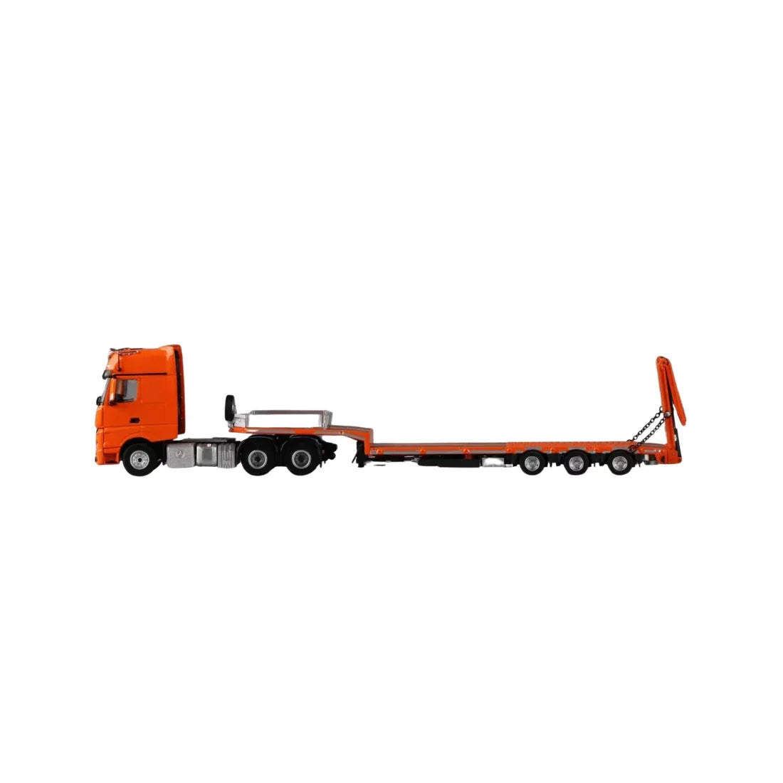 Premium scale diecast model car – *PRE-ORDER* Mercedes-Benz - Flatbed Transport Trailer, 1:64 Scale (Orange) Collectible