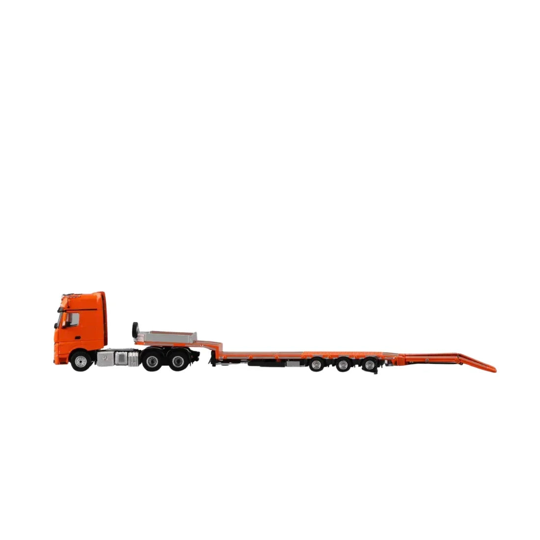 Premium scale diecast model car – *PRE-ORDER* Mercedes-Benz - Flatbed Transport Trailer, 1:64 Scale (Orange) Collectible