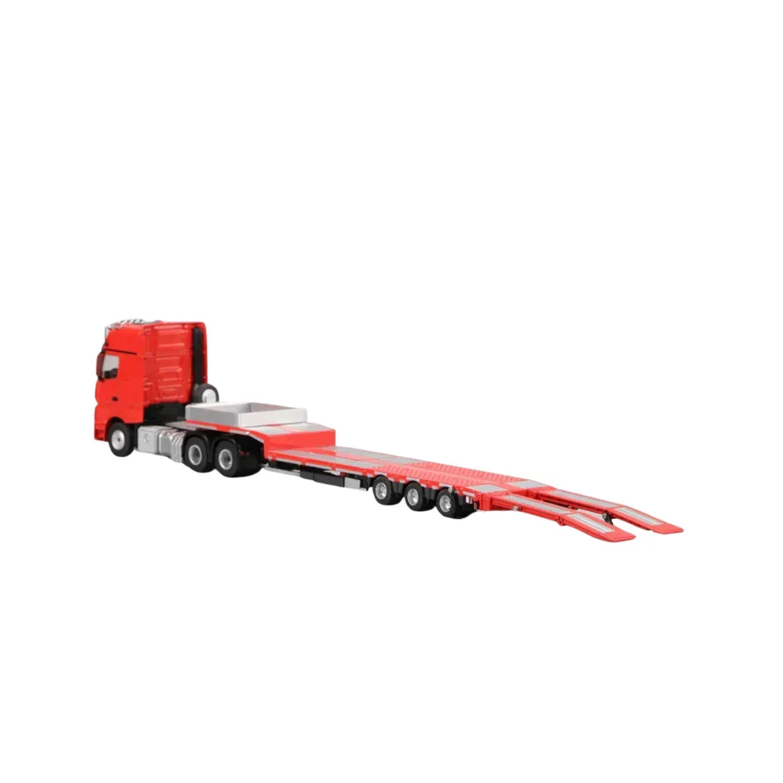 Premium scale diecast model car – *PRE-ORDER* Mercedes-Benz - Flatbed Hauler Trailer, 1:64 Scale (Red) Collectible