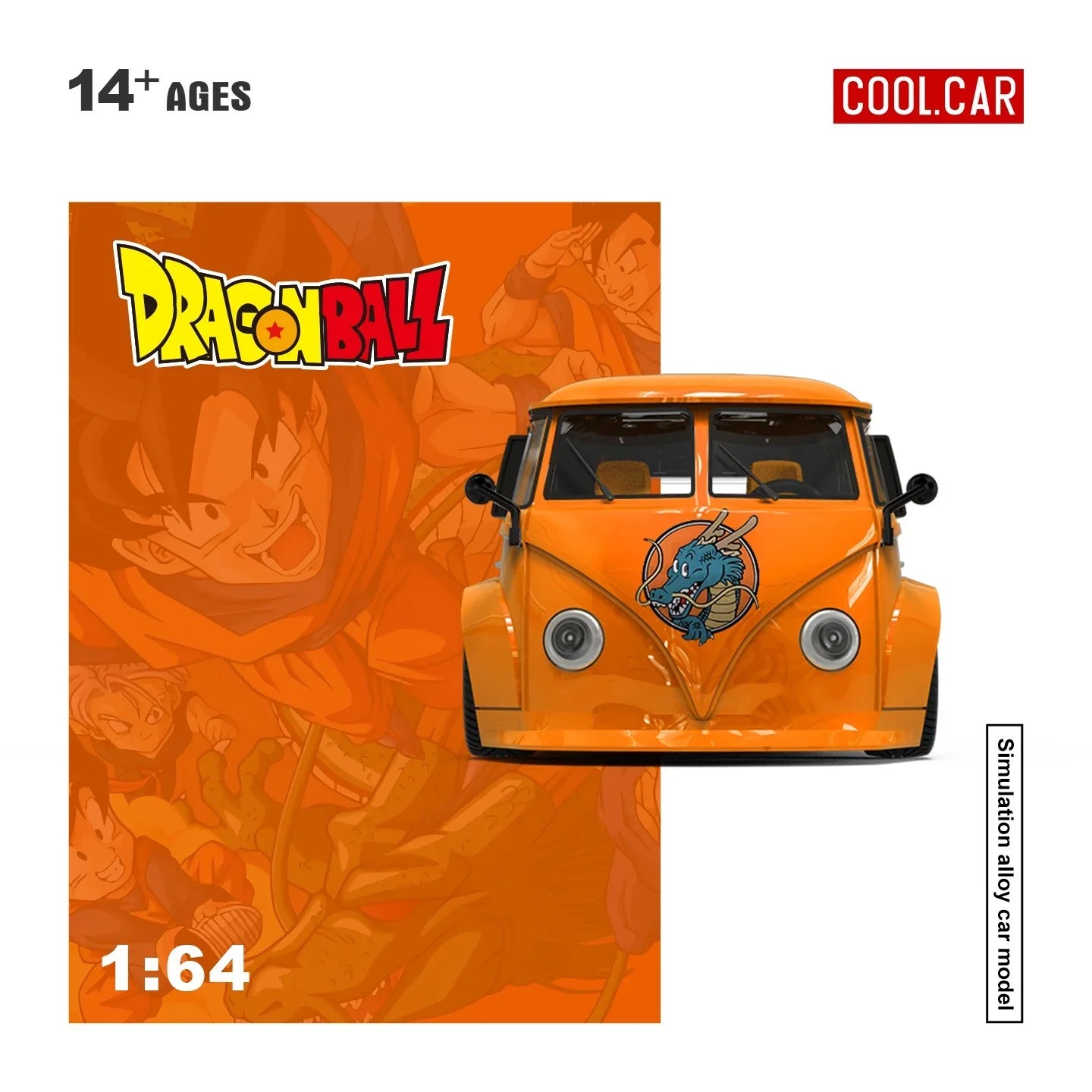 Premium scale diecast model car – *PRE-ORDER* Volkswagen T1 Dragon Ball Painted, 1:64 Scale (Orange) Collectible