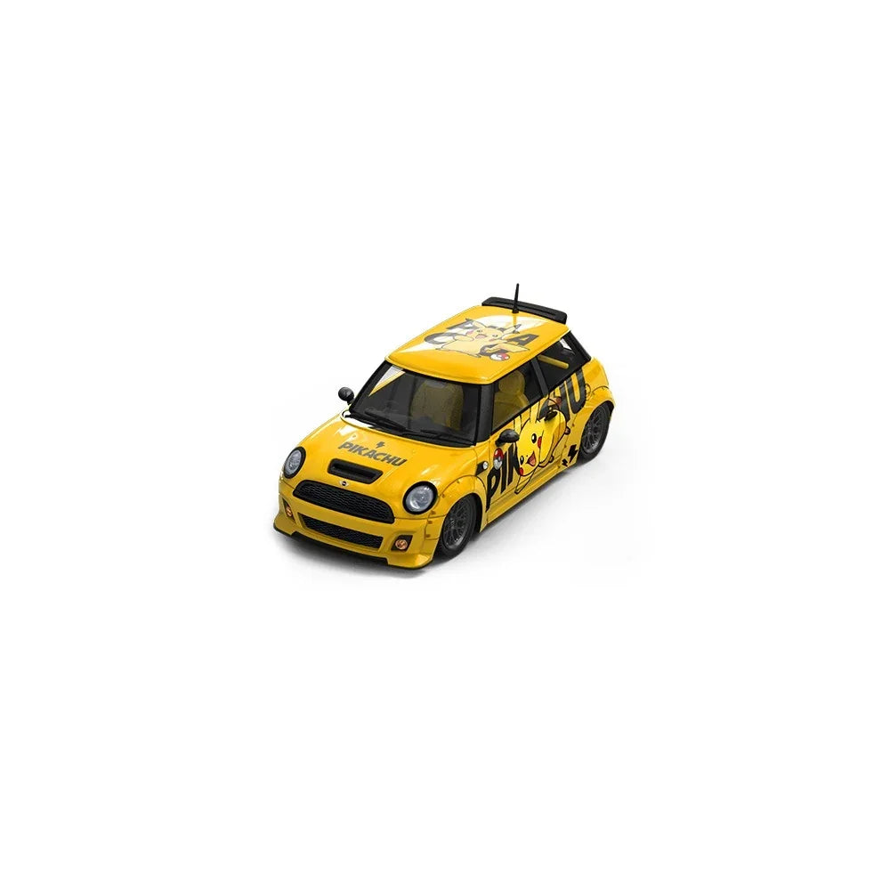Premium scale diecast model car – *PRE-ORDER* Mini Cooper Pikachu Painted, 1:64 Scale (Yellow) Collectible