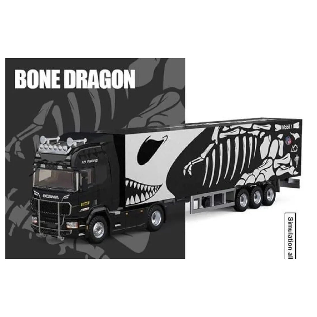 Premium scale diecast model car – Scania Container Truck – Dinoco Livery, 1:64 Scale Collectible