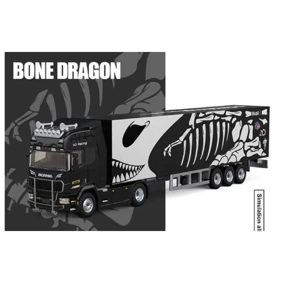 Premium scale diecast model car – Scania Container Truck – Dinoco Livery, 1:64 Scale Collectible