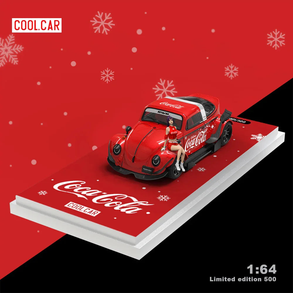 Premium scale diecast model car – *PRE-ORDER* Cool Car-Beatles Christmas Coca-Cola(Limited Figure Edition 500), 1:64 Scale Collectible