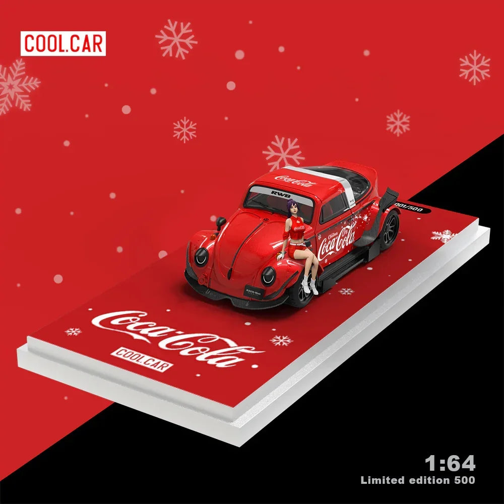 Premium scale diecast model car – *PRE-ORDER* Cool Car-Beatles Christmas Coca-Cola(Limited Figure Edition 500), 1:64 Scale Collectible