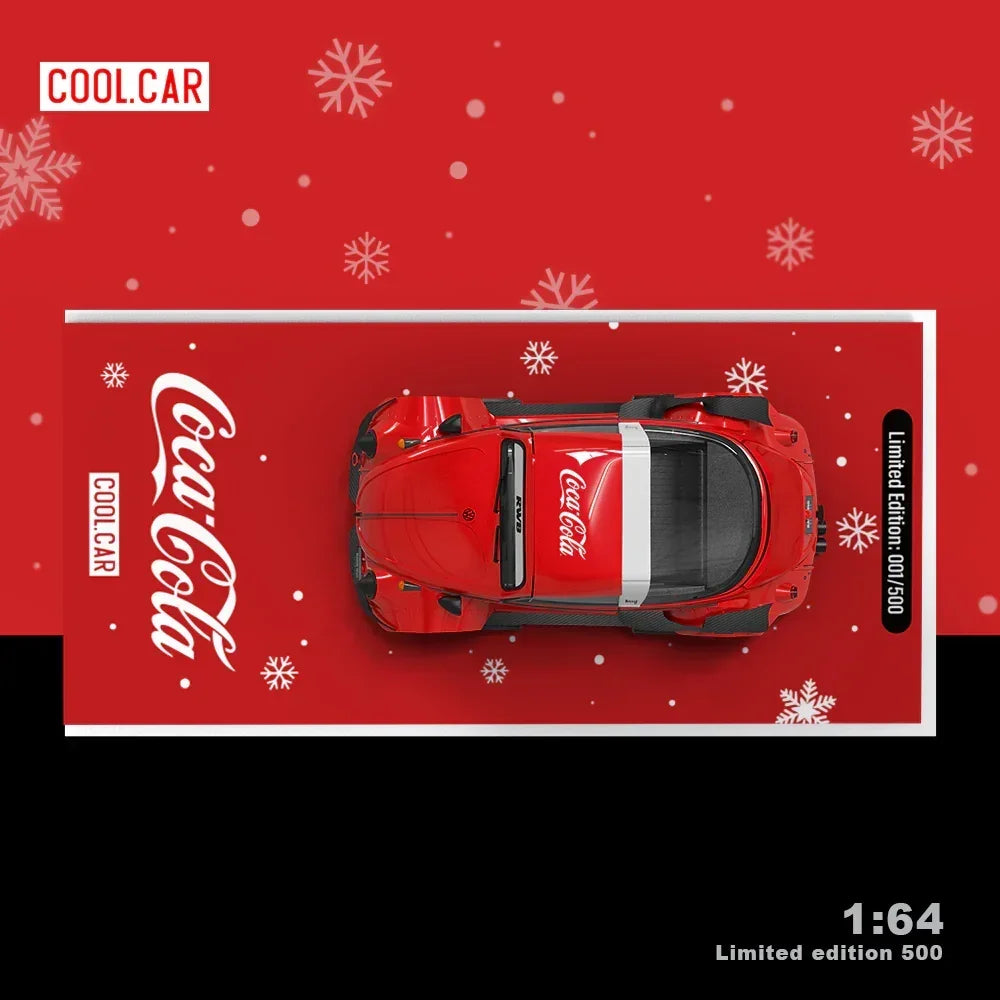 Premium scale diecast model car – *PRE-ORDER* Cool Car-Beetle Christmas Coca-Cola(Limited Edition 500), 1:64 Scale Collectible