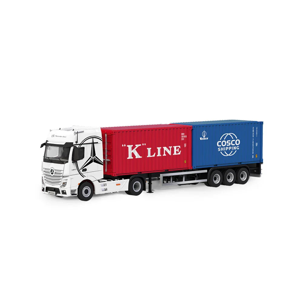 Premium scale diecast model car – *PRE-ORDER* CC - Mercedes Benz Actros Cargo Container Truck,1:64 Scale (White) Collectible
