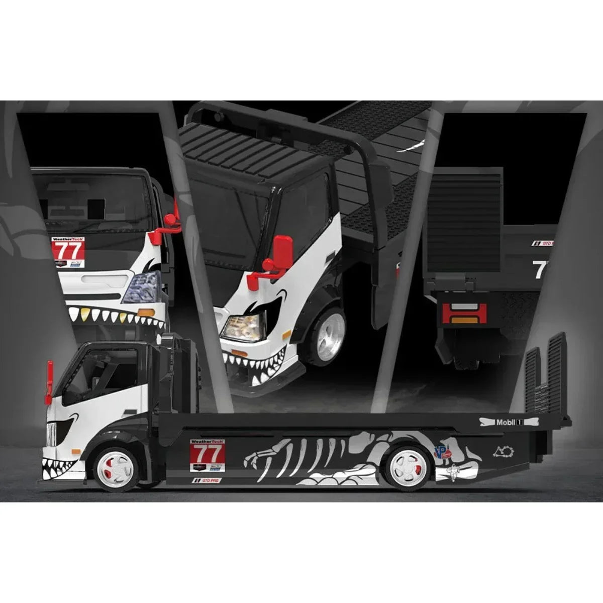 Premium scale diecast model car – *PRE-ORDER* CC-H300 Flatbed Transport Trailer – Dinoco No. 77, 1:64 Scale Collectible