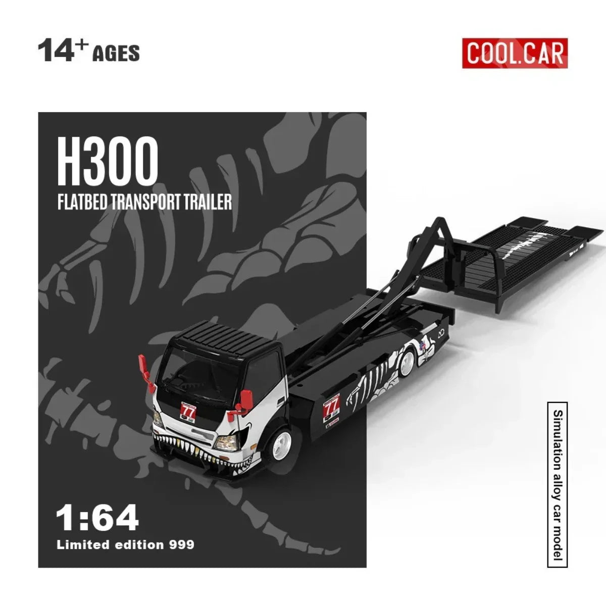 Premium scale diecast model car – *PRE-ORDER* CC-H300 Flatbed Transport Trailer – Dinoco No. 77, 1:64 Scale Collectible