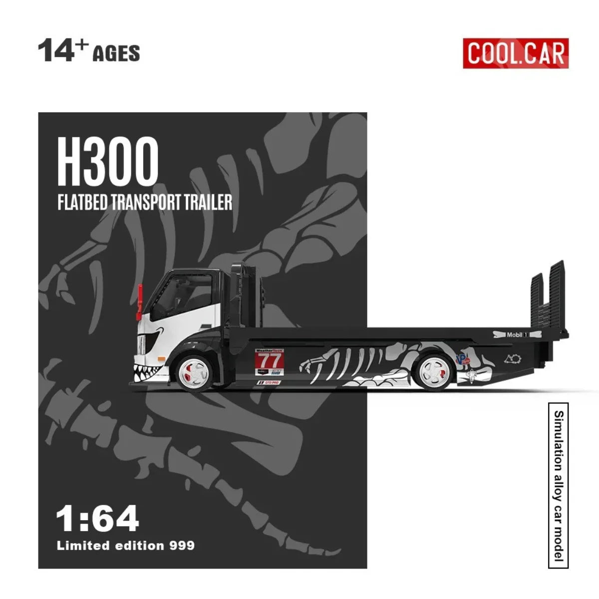 Premium scale diecast model car – *PRE-ORDER* CC-H300 Flatbed Transport Trailer – Dinoco No. 77, 1:64 Scale Collectible