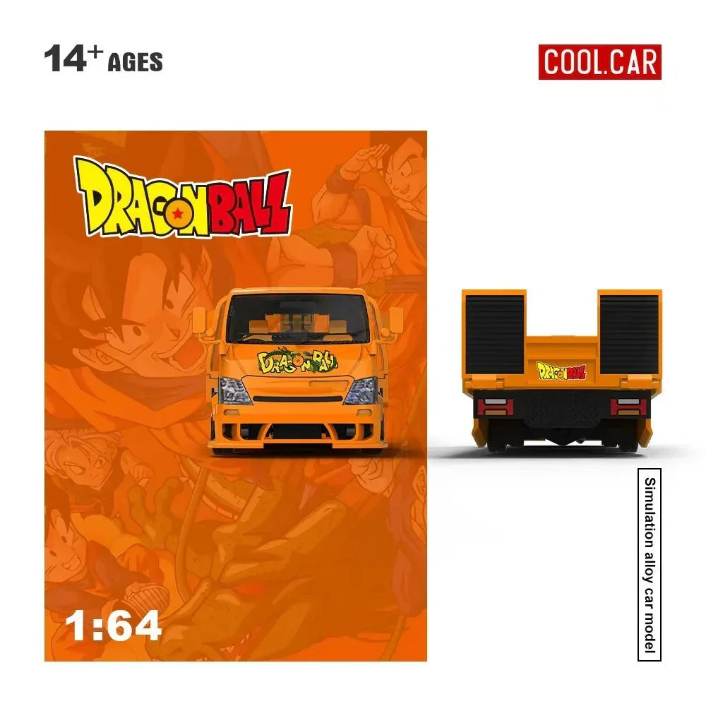 Premium scale diecast model car – Hino H300 Transport Trailer - Dragon Ball Livery, 1:64 Scale Collectible