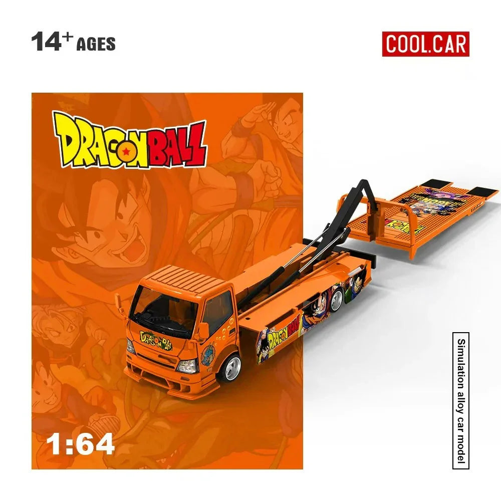 Premium scale diecast model car – Hino H300 Transport Trailer - Dragon Ball Livery, 1:64 Scale Collectible