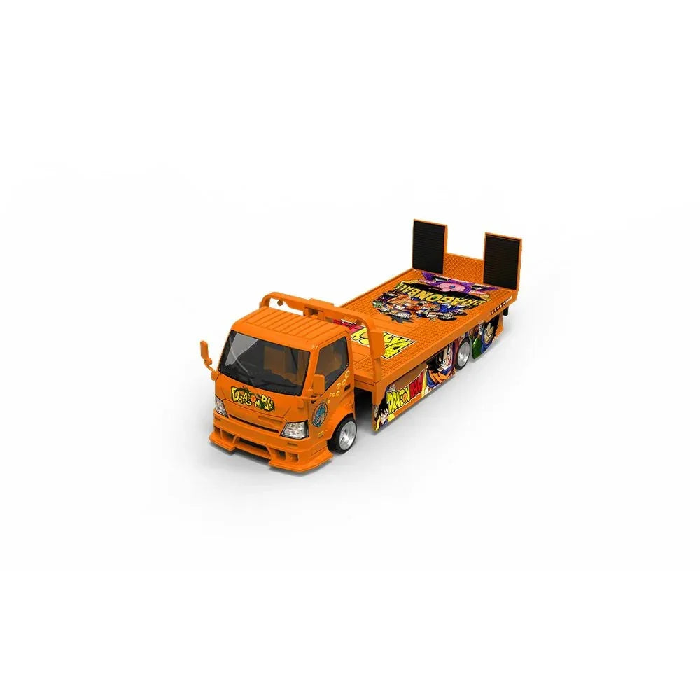 Premium scale diecast model car – Hino H300 Transport Trailer - Dragon Ball Livery, 1:64 Scale Collectible