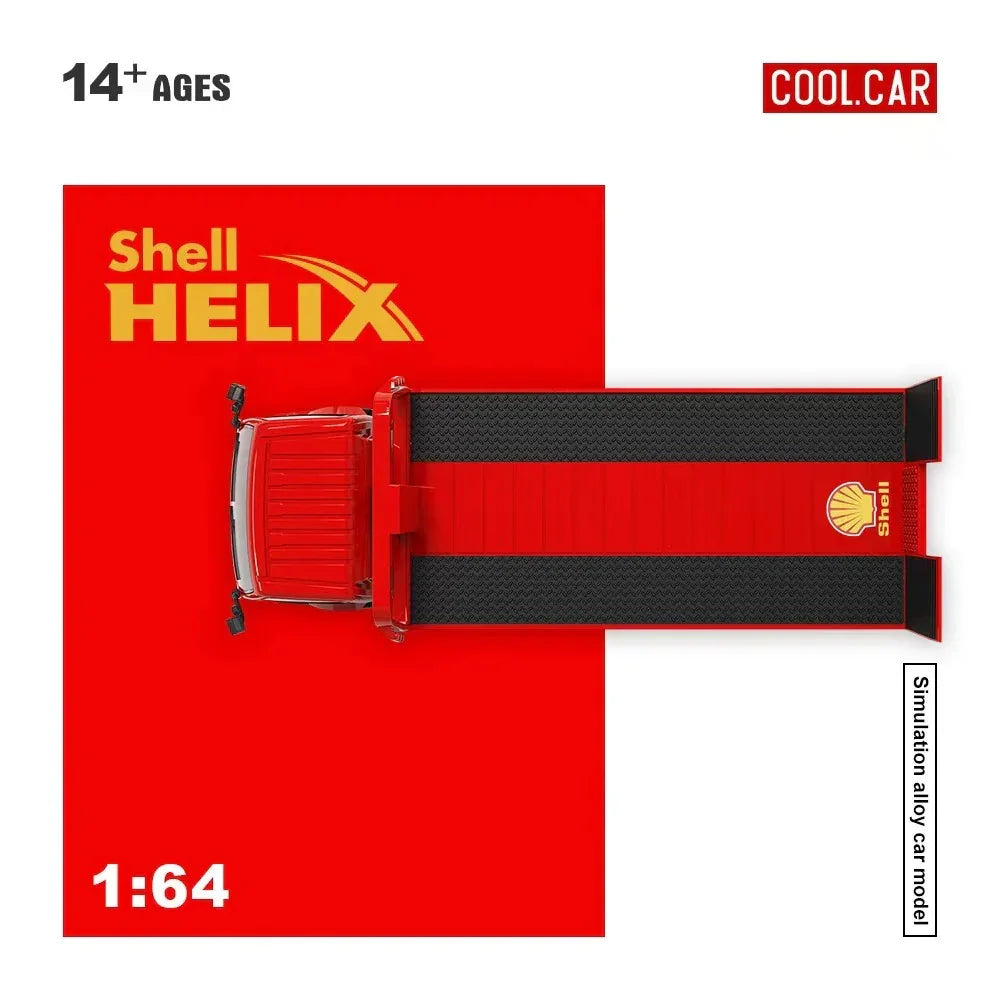 Premium scale diecast model car – Hino H300 Transport Trailer - Shell Helix Livery, 1:64 Scale Collectible