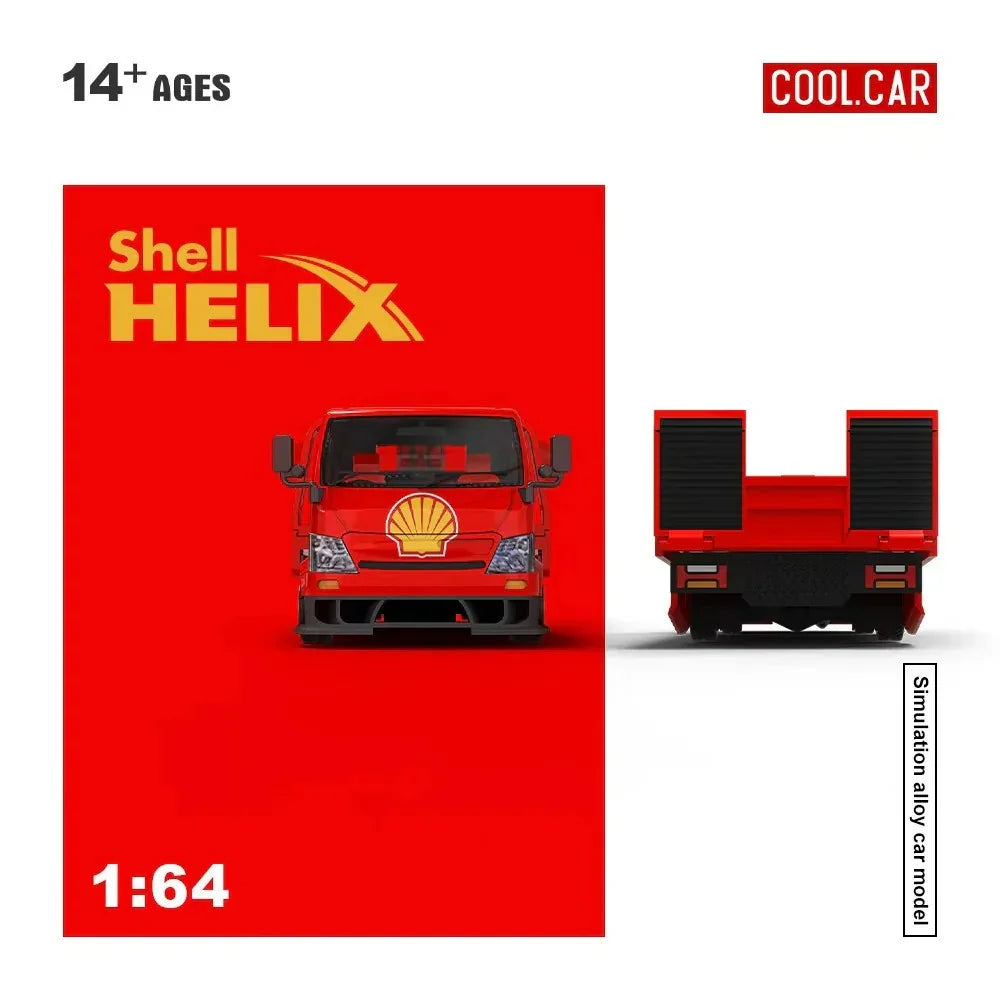 Premium scale diecast model car – Hino H300 Transport Trailer - Shell Helix Livery, 1:64 Scale Collectible