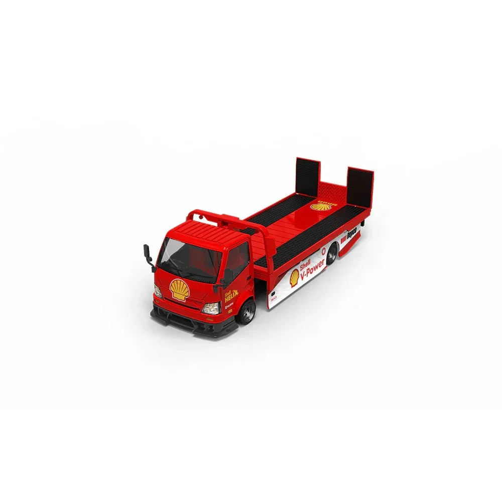 Premium scale diecast model car – Hino H300 Transport Trailer - Shell Helix Livery, 1:64 Scale Collectible