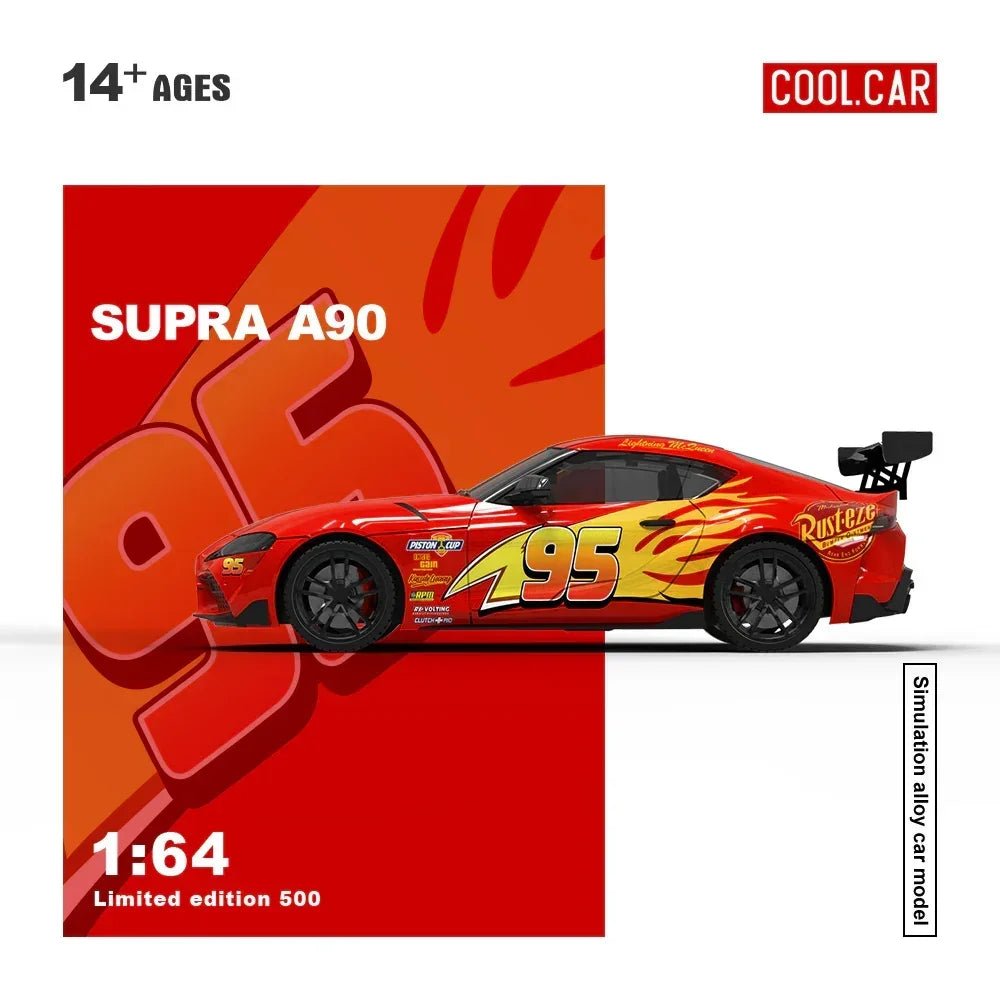 Premium scale diecast model car – *PRE-ORDER* A-Speedmaster A90-Lightning McQueen Livery Job(Limited Edition 500), 1:64 Scale Collectible