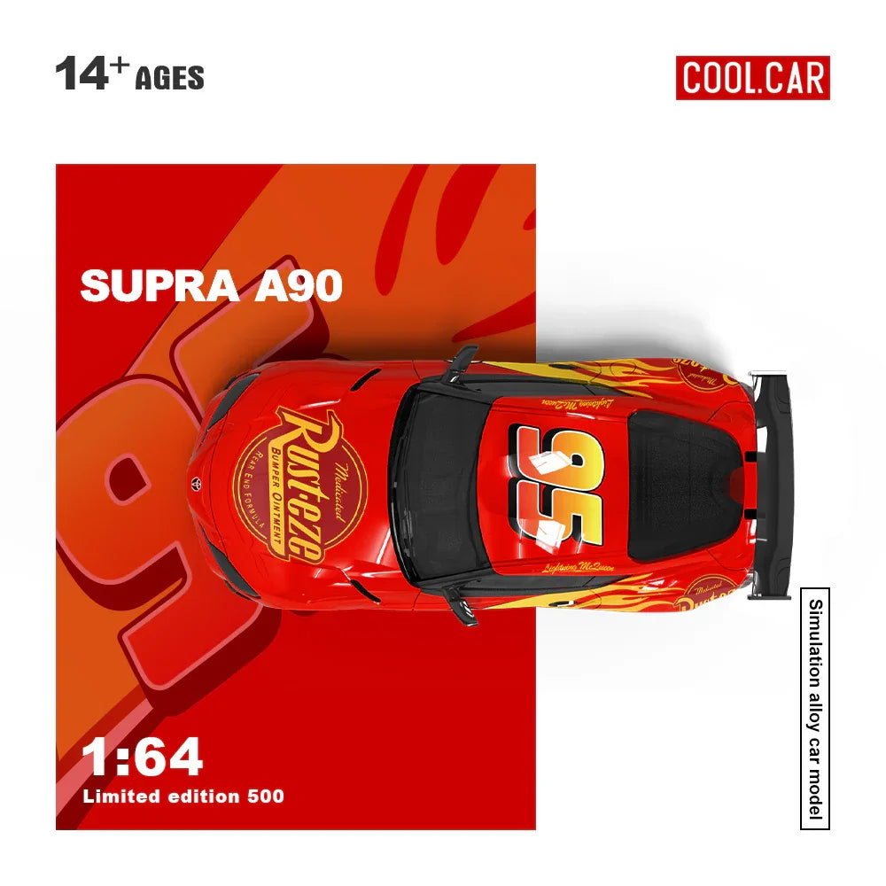 Premium scale diecast model car – *PRE-ORDER* A-Speedmaster A90-Lightning McQueen Livery Job(Limited Edition 500), 1:64 Scale Collectible
