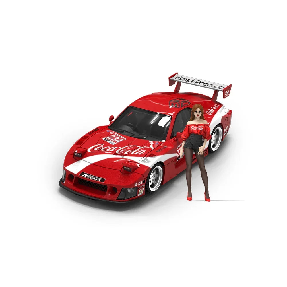 Premium scale diecast model car – *PRE-ORDER* Cool Car-Mazda RX-7 Red Coca-Cola(Limited Figure Edition 500), 1:64 Scale Collectible
