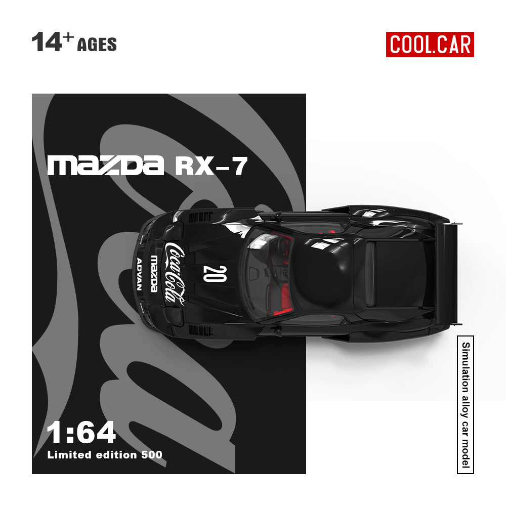*PRE-ORDER* Cool Car - Mazda RX-7 Black Coca-Cola(Figure Edition 500), 1:64 Scale