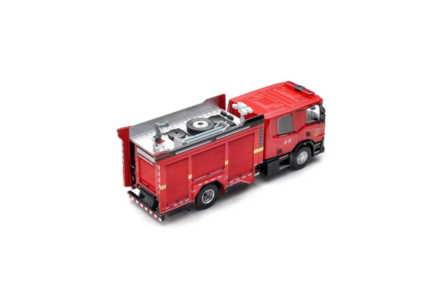 Premium scale diecast model car – *HEC 2026* Scania Urban Main Battle Fire Truck, 1:64 Scale (Red) Collectible