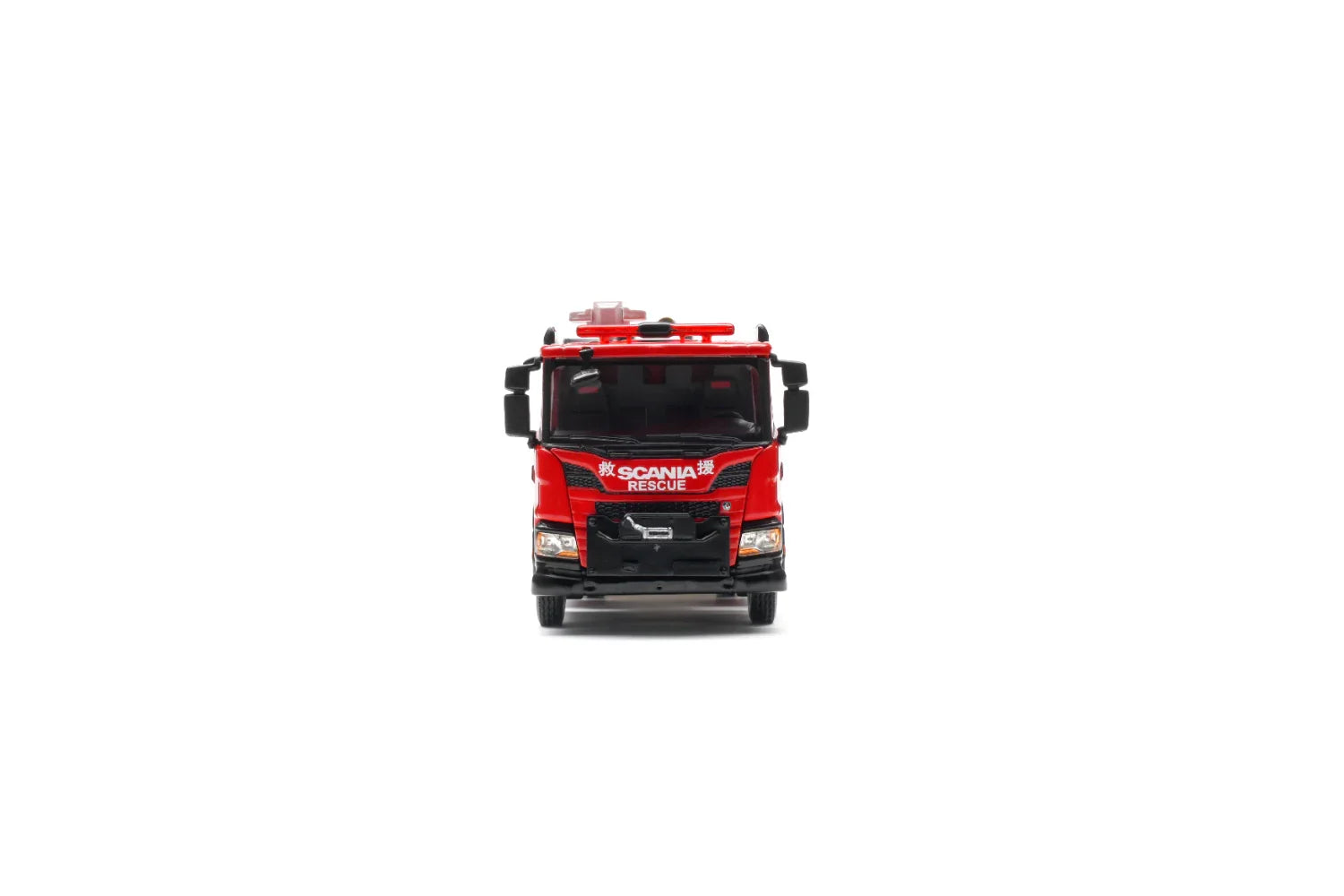 Premium scale diecast model car – *HEC 2026* Scania Urban Main Battle Fire Truck, 1:64 Scale (Red) Collectible