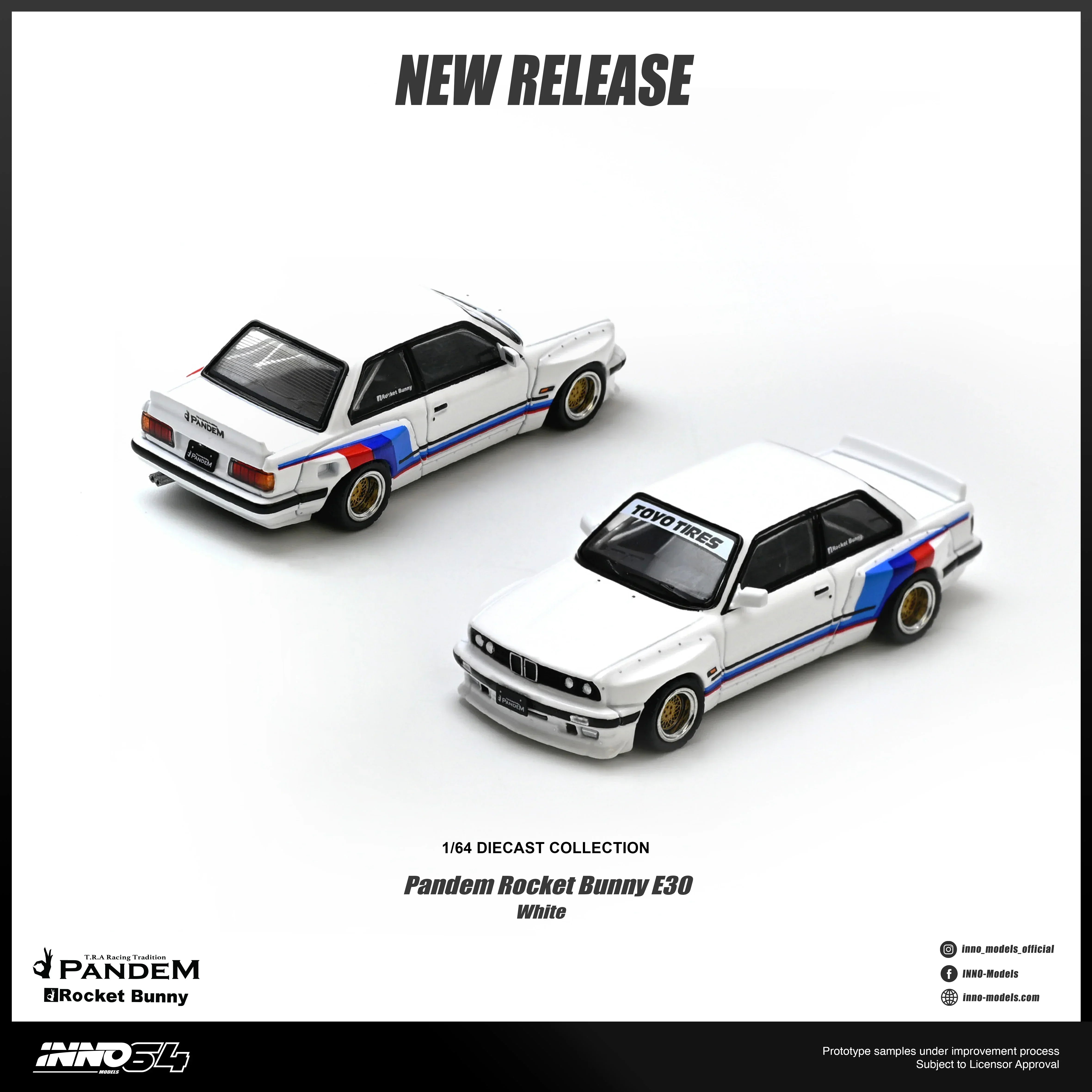 Premium scale diecast model car – *PRE-ORDER* Pandem Rocket Bunny E30 , 1:64 Scale (White) Collectible
