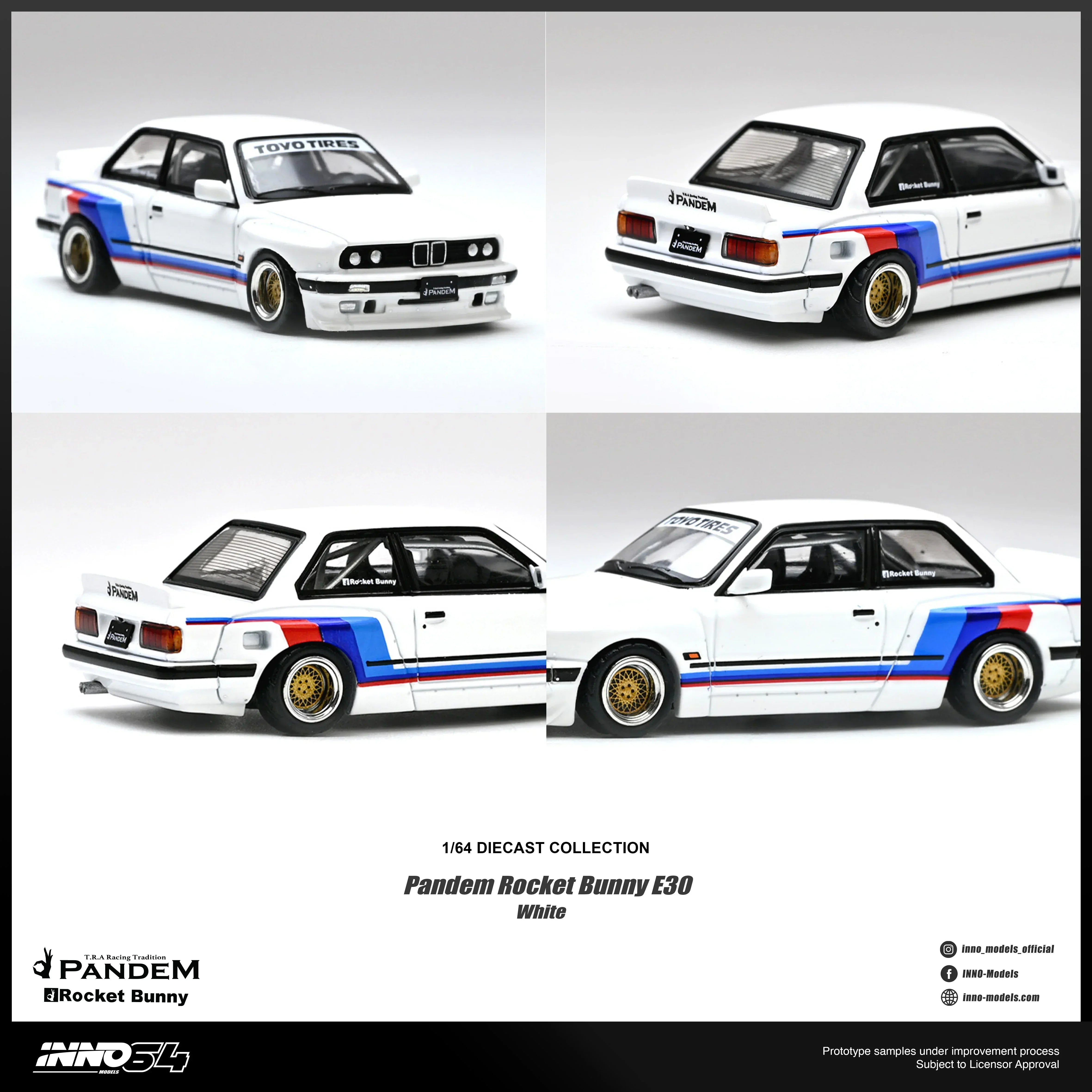 Premium scale diecast model car – *PRE-ORDER* Pandem Rocket Bunny E30 , 1:64 Scale (White) Collectible