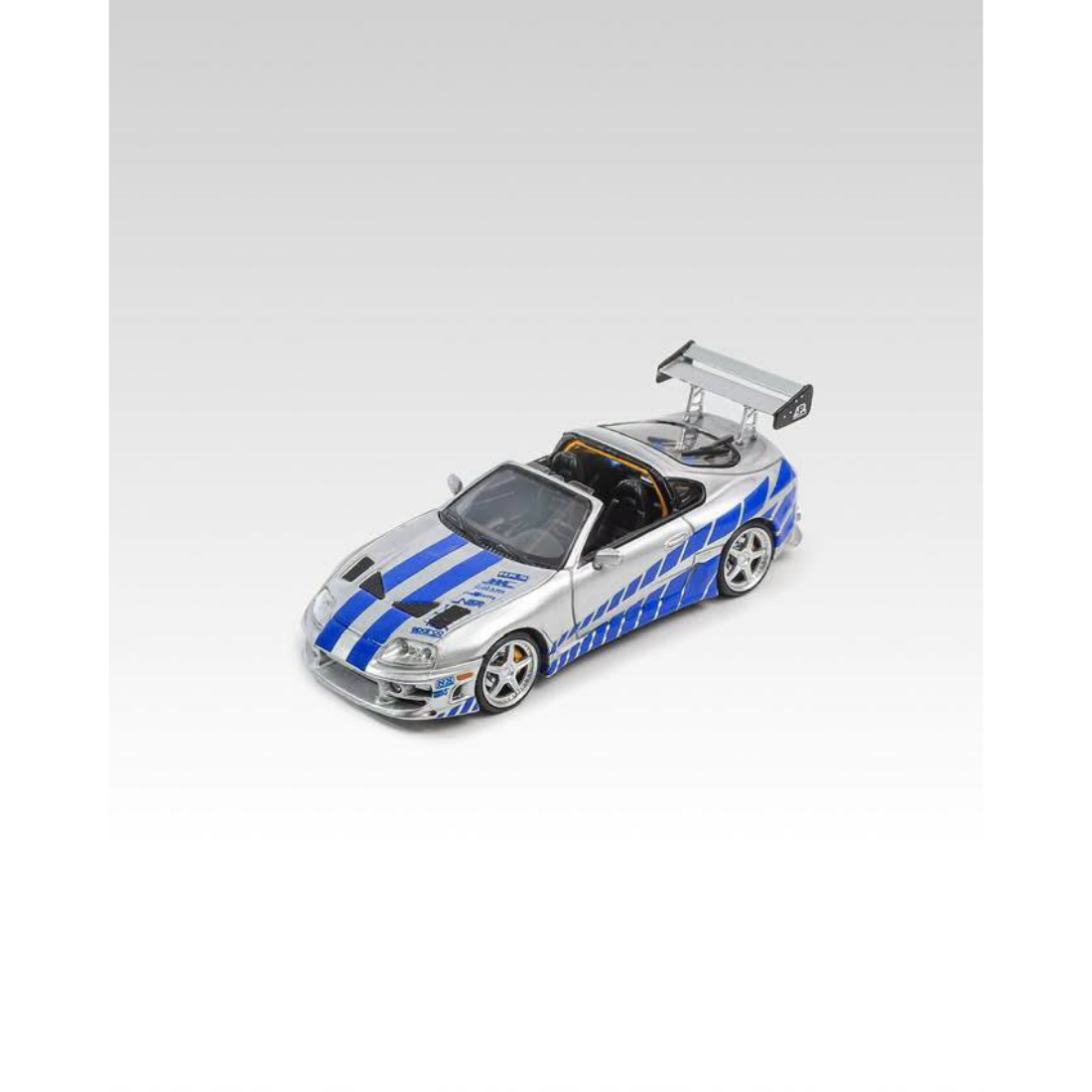 *PRE-ORDER* Toyota Supra Targa Roadster(Including Removable Roof), 4th-Generation A80 With Bomex, 1:64 Scale (Silver)