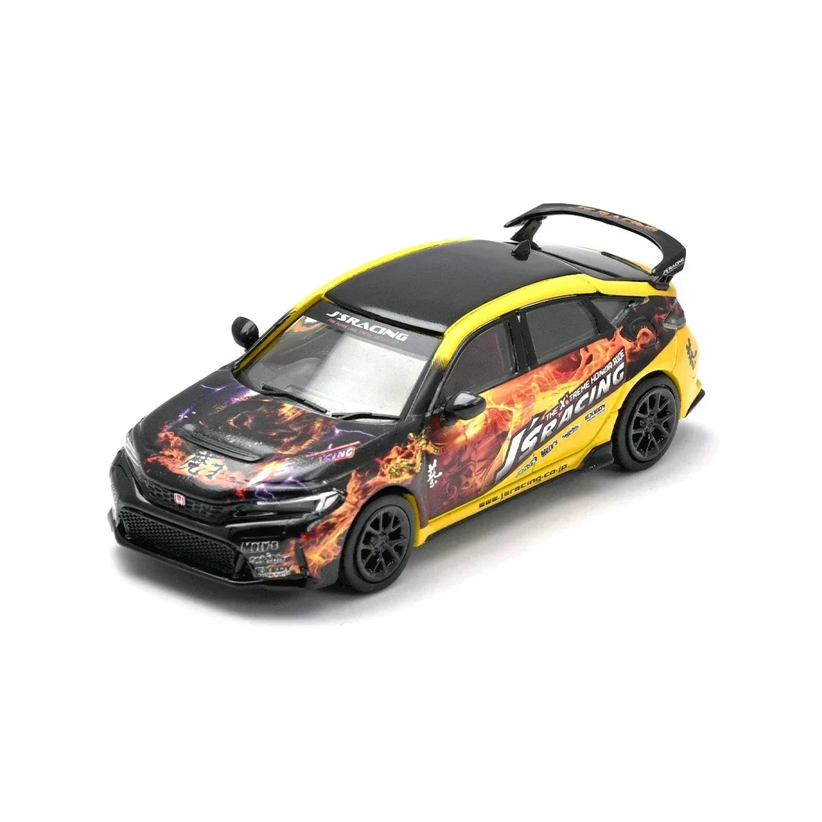 Premium scale diecast model car – *PRE-ORDER* Honda Civic Type R (FL5) J'S Racing "MAOU", 1:64 Scale Collectible